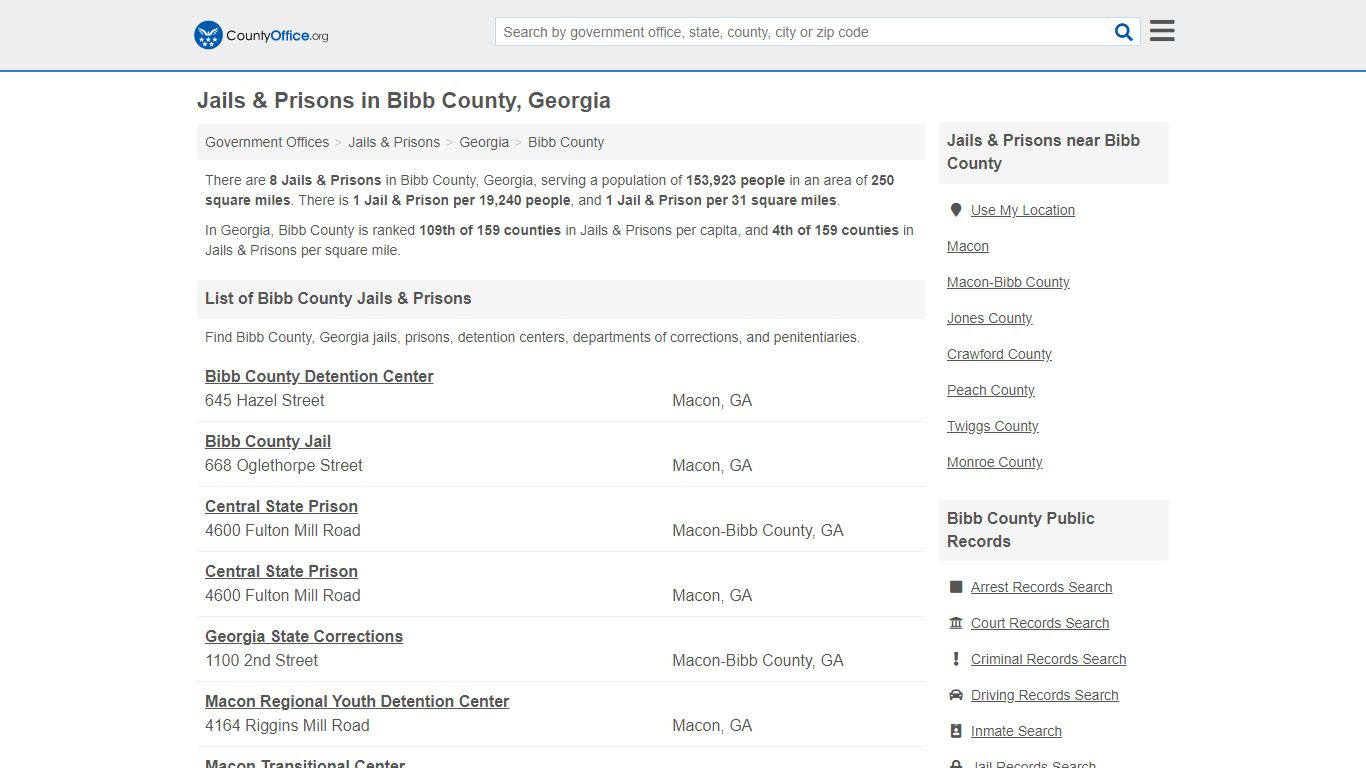 Jails & Prisons - Bibb County, GA (Inmate Rosters & Records)